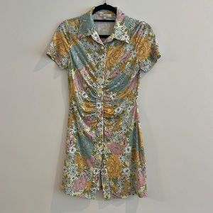 WAYF Jennifer Ruched Shirtdress